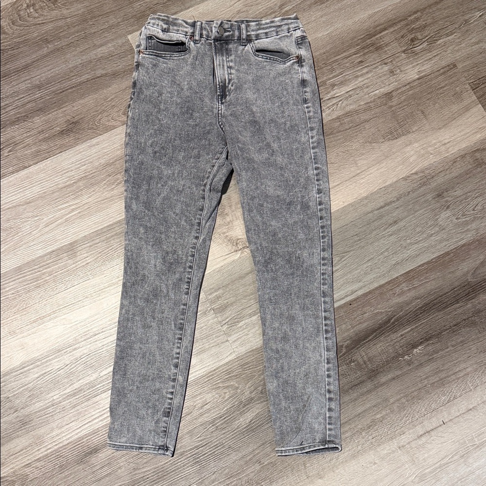 Express Women's Jeans - grey high rise ultra hyper stretch size medium